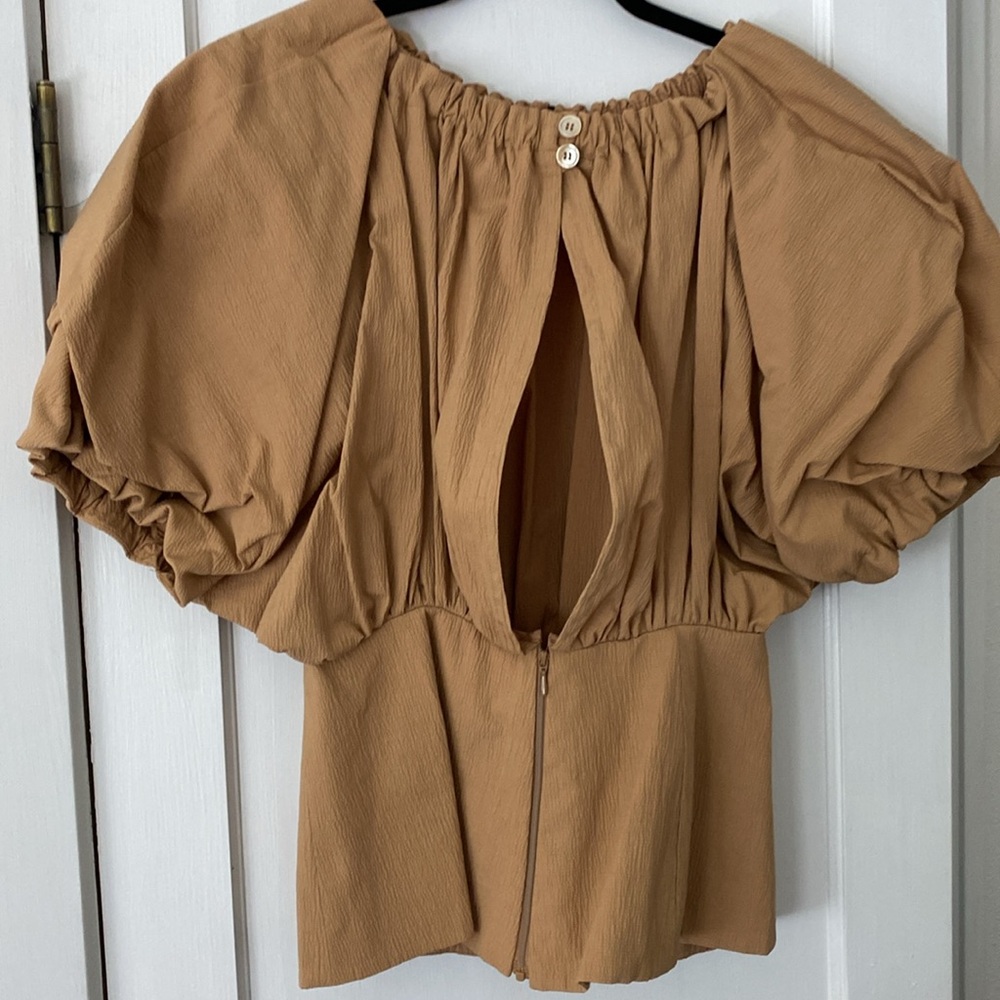 Opening ceremony silk crepe puff sleeve top - Picture 6 of 10